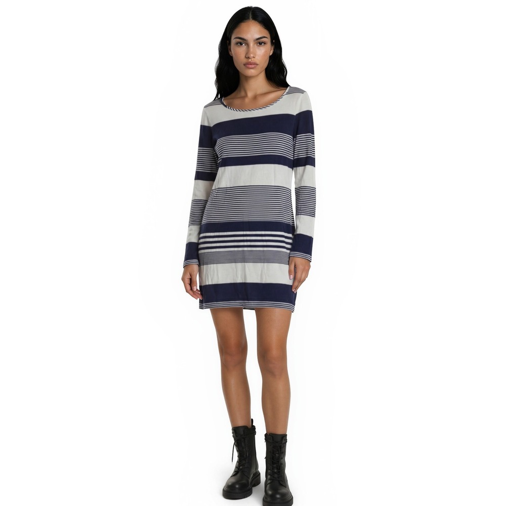 Lilly Pulitzer Dress Women's Size Small Navy White T-Shirt Dress 3/4 Sleeve‎